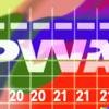 Abstract calendar with the text “PWA” overlayed