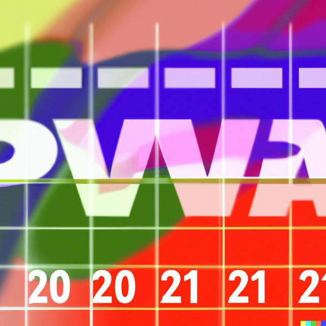 Abstract calendar with the text “PWA” overlayed